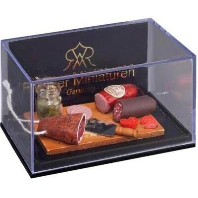 Reutter, Miniaturen, Wurstbrett mit verschiedenen Wurst- und Fleischsorten Reutter, Miniaturen, Wurstbrett mit verschiedenen Wurst- und Fleischsorten
