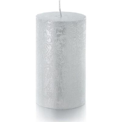 4x Balthasar, Kerzen, Zylinderkerze Rustico 12 x 7 cm, Silber (1x) 4x Balthasar, Kerzen, Zylinderkerze Rustico 12 x 7 cm, Silber (1x)