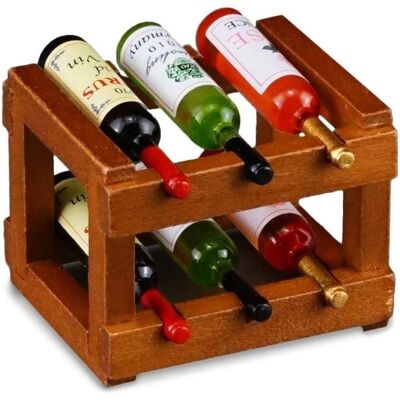 Reutter, Miniaturen, 001.852/5 - Weinregal mit 6 Flaschen, Miniatur Reutter, Miniaturen, 001.852/5 - Weinregal mit 6 Flaschen, Miniatur
