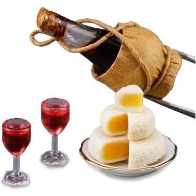 Reutter, Miniaturen, 001.782/5 - Chianti und Käse, Miniatur Reutter, Miniaturen, 001.782/5 - Chianti und Käse, Miniatur
