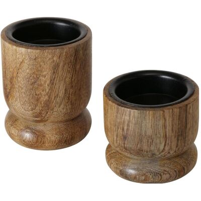NUMLI Mango Holz Kerzenständer Set - Rustikale Dekoration NUMLI Mango Holz Kerzenständer Set - Rustikale Dekoration