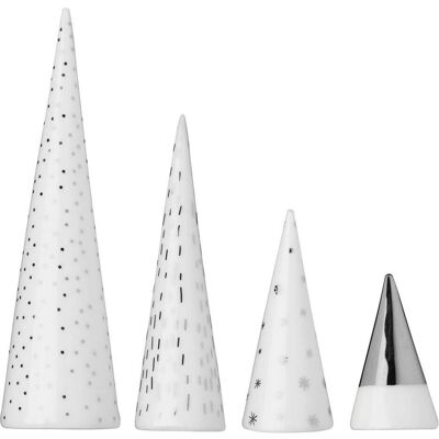 Räder, Weihnachtsdeko, KLEINER WINTERWALD Figuren, silber, 4 Stück. Räder, Weihnachtsdeko, KLEINER WINTERWALD Figuren, silber, 4 Stück.