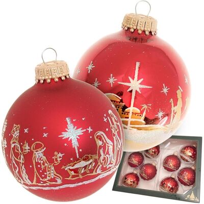 Krebs Glas Lauscha, Christbaumschmuck, Weihnachtskugel-Set - 8 Kugeln Krebs Glas Lauscha, Christbaumschmuck, Weihnachtskugel-Set - 8 Kugeln