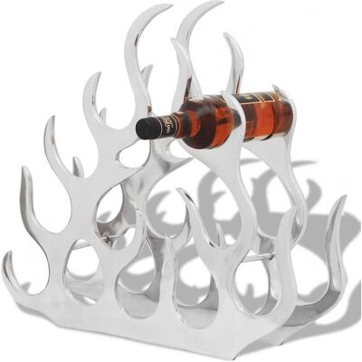 vidaXL Aluminium Tisch-Weinregal Halter für 11 Flaschen Silber Möbel vidaXL Aluminium Tisch-Weinregal Halter für 11 Flaschen Silber Möbel