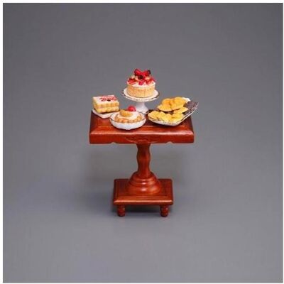 Reutter, Miniaturen, Kleines Kuchenbuffet mit verschiedenen Kuchen Reutter, Miniaturen, Kleines Kuchenbuffet mit verschiedenen Kuchen
