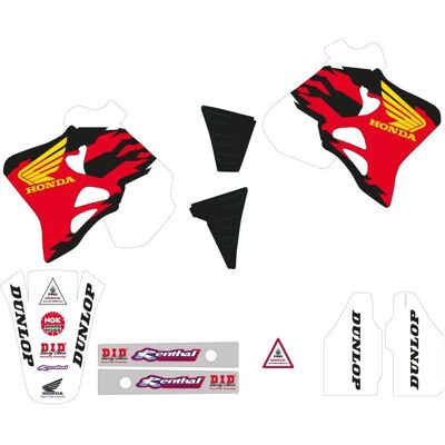 Tecnosel, Sticker, (BLACKBIRD) Aufkleber-Set + Sitzbezug für Honda CR 125 '95-'97, CR 250 '95-'96, Replika Tecnosel, Sticker, (BLACKBIRD) Aufkleber-Set + Sitzbezug für Honda CR 125 '95-'97, CR 250 '95-'96, Replika