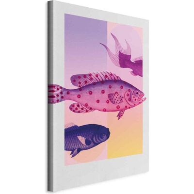 Artgeist, Bilder, Fish in Pastels - Stylized Fish Against Gradient Shapes (80 x 120 cm) Artgeist, Bilder, Fish in Pastels - Stylized Fish Against Gradient Shapes (80 x 120 cm)