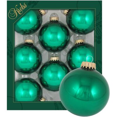 Krebs Glas Lauscha, Christbaumschmuck, Grüne Kugeln im 8er Set (8x) Krebs Glas Lauscha, Christbaumschmuck, Grüne Kugeln im 8er Set (8x)