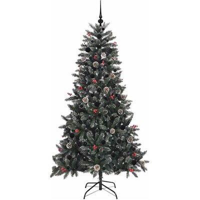 vidaXL Weihnachtsbaum, Freya (mit LEDs und schwarzen Bällen) (180 cm) vidaXL Weihnachtsbaum, Freya (mit LEDs und schwarzen Bällen) (180 cm)