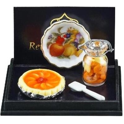 Reutter, Miniaturen, 001.416/5 - Pfirsich Tarte, Miniatur im Massstab 1:12 Reutter, Miniaturen, 001.416/5 - Pfirsich Tarte, Miniatur im Massstab 1:12