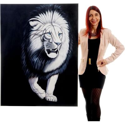 MCW Weißer Löwe Wandbild - 120x90 cm Kunst MCW Weißer Löwe Wandbild - 120x90 cm Kunst