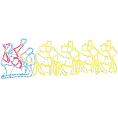 vidaXL LED Weihnachtsdeko, Matteo (4 Rentiere ziehen den Schlitten von Santa) vidaXL LED Weihnachtsdeko, Matteo (4 Rentiere ziehen den Schlitten von Santa)