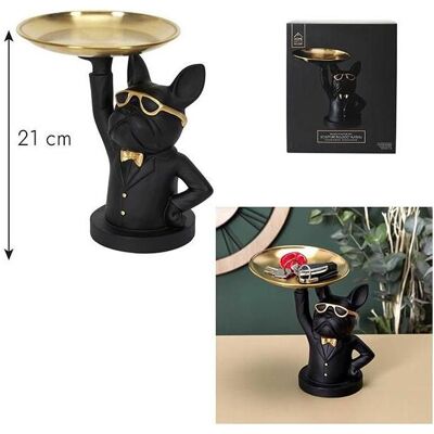 Home Deco Factory Hund Figurine Synthetisches Harz mit Tablett - Dekor Home Deco Factory Hund Figurine Synthetisches Harz mit Tablett - Dekor