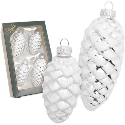 Krebs Glas Lauscha, Christbaumschmuck, Tannenzapfen 4er Set Krebs Glas Lauscha, Christbaumschmuck, Tannenzapfen 4er Set