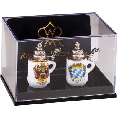 Reutter, Miniaturen, 001.803/5 - Bierkrüge mit Zinndeckel, 2 Stück, Miniatur Reutter, Miniaturen, 001.803/5 - Bierkrüge mit Zinndeckel, 2 Stück, Miniatur
