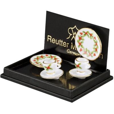 Reutter, Miniaturen, 2 Kaffeegedeck, Mistelzweig Reutter, Miniaturen, 2 Kaffeegedeck, Mistelzweig