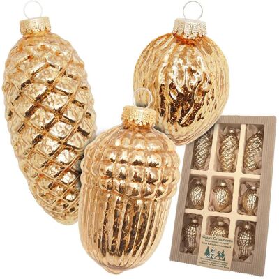 Krebs Glas Lauscha, Christbaumschmuck, Antike Mercury Glas Nüsse & Zapfen - in verschiedenen Farben (1x) Krebs Glas Lauscha, Christbaumschmuck, Antike Mercury Glas Nüsse & Zapfen - in verschiedenen Farben (1x)