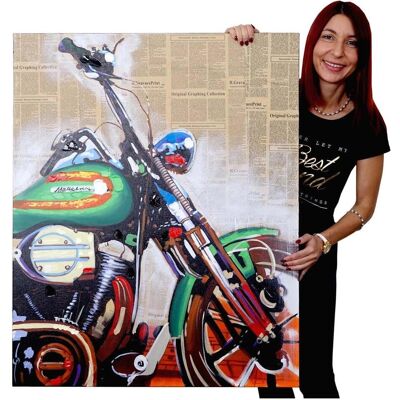 MCW Motorrad Wandbild - Handgemaltes Ölgemälde - 80x100cm MCW Motorrad Wandbild - Handgemaltes Ölgemälde - 80x100cm