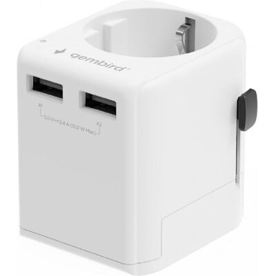 Gembird Reiseadapter, Other Computer Accessory Adapteris Universal Travel Adapter 12W Gembird Reiseadapter, Other Computer Accessory Adapteris Universal Travel Adapter 12W