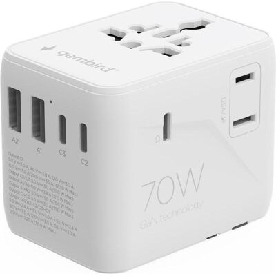 Gembird Reiseadapter, Other Computer Accessory Adapteris universal travel adapter 70W White Gembird Reiseadapter, Other Computer Accessory Adapteris universal travel adapter 70W White