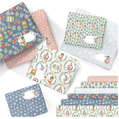 Papierdrachen, Geschenkverpackung, Geschenkpapier Set Weihnachten - Cozy Christmas (6x) Papierdrachen, Geschenkverpackung, Geschenkpapier Set Weihnachten - Cozy Christmas (6x)