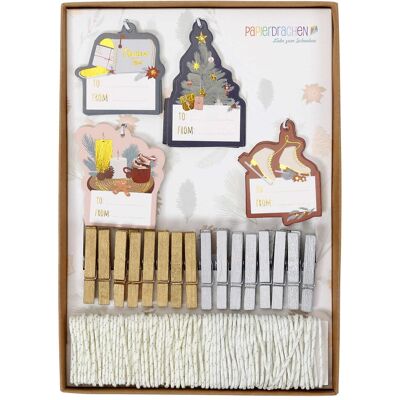 Papierdrachen, Geschenkverpackung, Verpackungsset zu Weihnachten (16x) Papierdrachen, Geschenkverpackung, Verpackungsset zu Weihnachten (16x)