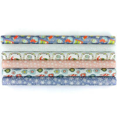 Papierdrachen, Geschenkverpackung, Geschenkpapier Set 3 - Cozy Christmas (6x) Papierdrachen, Geschenkverpackung, Geschenkpapier Set 3 - Cozy Christmas (6x)