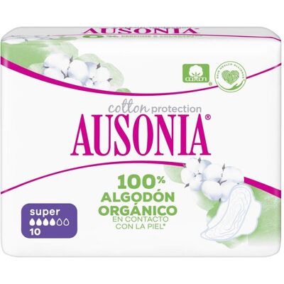 Ausonia, Intimpflege, ORGANIC compresas super alas 10 uds Ausonia, Intimpflege, ORGANIC compresas super alas 10 uds