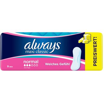 Always, Binden, Maxi (9x) Always, Binden, Maxi (9x)