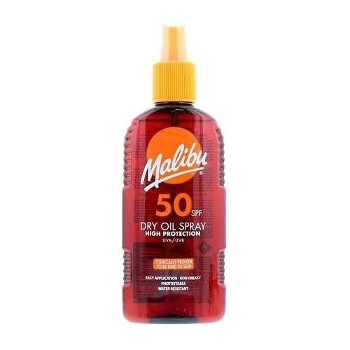 Malibu, Sonnencreme, Sun SPF 50 Non-Greasy Dry Oil Spray for Tanning High Protection Water Resistant 200ml (Sonnenöl, SPF 50, 200 ml)