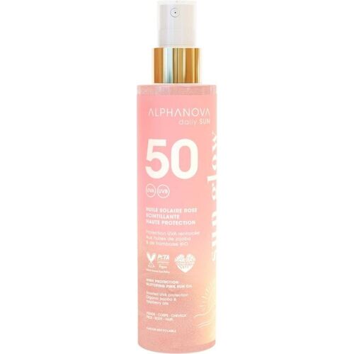 Alphanova, Sonnencreme, Sun Oil Pink Glitter High Protection SPF 50 (Sonnenöl, SPF 50, 125 ml)