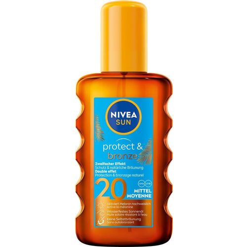 NIVEA, Sonnencreme, Sun Protect & Bronze Sonnenöl (Sonnenöl, SPF 20, 200 ml, 220 g)