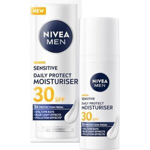 NIVEA, Sonnencreme, Men Sensitive Daily Protect Moisturizing Face Cream Spf30 50ml (Sonnencreme Gesicht, SPF 30, 50 ml) NIVEA, Sonnencreme, Men Sensitive Daily Protect Moisturizing Face Cream Spf30 50ml (Sonnencreme Gesicht, SPF 30, 50 ml)
