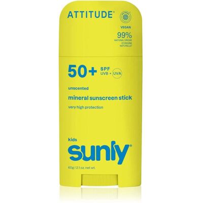 Attitude, Sonnencreme, Children's mineral sunscreen without perfume SPF 50 Sunly 60 g (SPF 50) Attitude, Sonnencreme, Children's mineral sunscreen without perfume SPF 50 Sunly 60 g (SPF 50)
