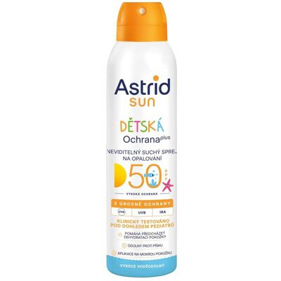 Astrid Sun Kids Trocken Spray SPF50 - Sonnencreme für Kinder Astrid Sun Kids Trocken Spray SPF50 - Sonnencreme für Kinder