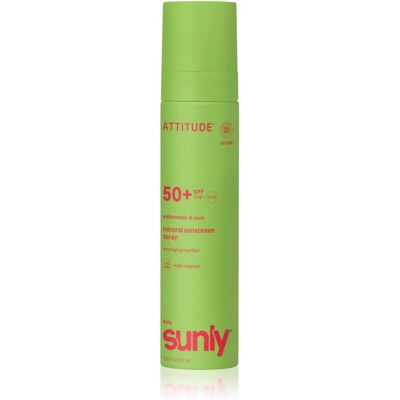 Attitude, Sonnencreme, AttitudeSunly Kids Watermelon & Coco Mineraal Bruiningsspray SPF 50+ (SPF 50+, 75 ml) Attitude, Sonnencreme, AttitudeSunly Kids Watermelon & Coco Mineraal Bruiningsspray SPF 50+ (SPF 50+, 75 ml)