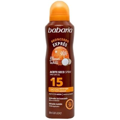 Babaria, Sonnencreme, Express Tanning Spray Dry Oil SPF15 200ml (SPF 15, 200 ml) Babaria, Sonnencreme, Express Tanning Spray Dry Oil SPF15 200ml (SPF 15, 200 ml)