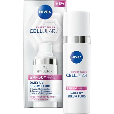 NIVEA Filler Tagesserum SPF 50+ – Serum für Gesicht, Hals, Dekolleté NIVEA Filler Tagesserum SPF 50+ – Serum für Gesicht, Hals, Dekolleté