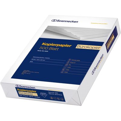 Soennecken, Kopierpapier, Bürokopier (500 Blätter, 80 g/m²) Soennecken, Kopierpapier, Bürokopier (500 Blätter, 80 g/m²)