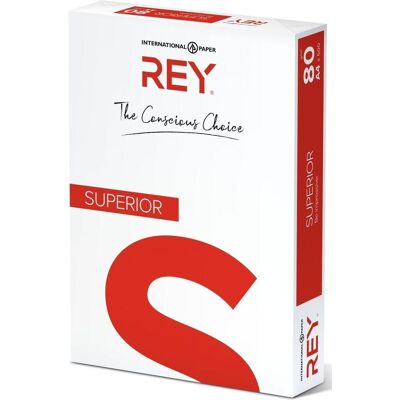 Rey, Kopierpapier, Multifunktionspapier SUPERIOR, DIN A4, 80 g/qm weiss, blanko, für Inkjet-, Laserdrucker und Kopierer (A4, 2500 Blätter, 80 g/m²) Rey, Kopierpapier, Multifunktionspapier SUPERIOR, DIN A4, 80 g/qm weiss, blanko, für Inkjet-, Laserdrucker und Kopierer (A4, 2500 Blätter, 80 g/m²)