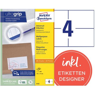 Avery 6133 Weiße Universal-Etiketten - Etiketten Avery 6133 Weiße Universal-Etiketten - Etiketten