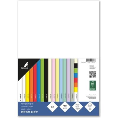 Kangaro, Kopierpapier, Multifunktionspapier, DIN A4, 160 g/qm, weiss beidseitig bedruckbar, holzfrei, chlorfrei gebleicht (A4, 50 Blätter, 160 g/m²) Kangaro, Kopierpapier, Multifunktionspapier, DIN A4, 160 g/qm, weiss beidseitig bedruckbar, holzfrei, chlorfrei gebleicht (A4, 50 Blätter, 160 g/m²)