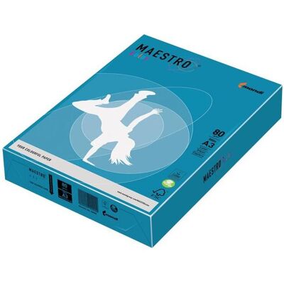 Maestro Color, Kopierpapier, Kopierpapier A3 80g 500Bl mittelblau (A3, 80 g/m²) Maestro Color, Kopierpapier, Kopierpapier A3 80g 500Bl mittelblau (A3, 80 g/m²)