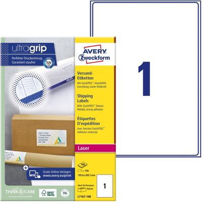 Avery L7167 Weiße Versandetiketten - Großformat, FSC-zertifiziert Avery L7167 Weiße Versandetiketten - Großformat, FSC-zertifiziert