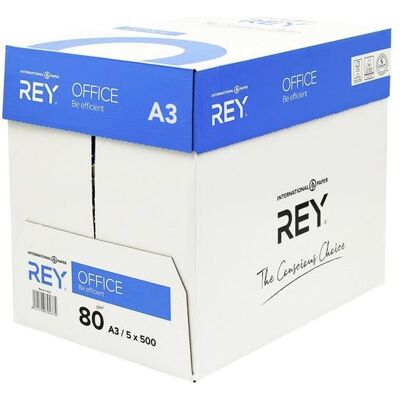 Rey, Kopierpapier, Office (A3, 2500 Blätter, 80 g/m²) Rey, Kopierpapier, Office (A3, 2500 Blätter, 80 g/m²)