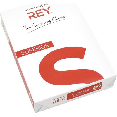 Rey, Kopierpapier, Multifunktionspapier SUPERIOR, DIN A4, 80 g/qm weiss, blanko, für Inkjet-, Laserdrucker und Kopierer (A4, 2500 Blätter, 80 g/m²) Rey, Kopierpapier, Multifunktionspapier SUPERIOR, DIN A4, 80 g/qm weiss, blanko, für Inkjet-, Laserdrucker und Kopierer (A4, 2500 Blätter, 80 g/m²)
