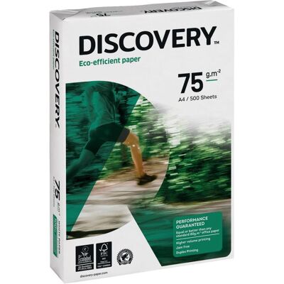 Discovery, Kopierpapier, Kopierpapier A4 75g 500BL 2f-gel weiss (A4, 500 Blätter, 75 g/m²) Discovery, Kopierpapier, Kopierpapier A4 75g 500BL 2f-gel weiss (A4, 500 Blätter, 75 g/m²)