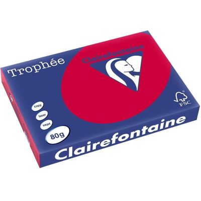 Exacompta Kopierpapier, Clairefontaine TROPHEE - Intensive Red - A3 (297 x 420 mm) - 80 g/m² - (A3, 80 g/m²) Exacompta Kopierpapier, Clairefontaine TROPHEE - Intensive Red - A3 (297 x 420 mm) - 80 g/m² - (A3, 80 g/m²)