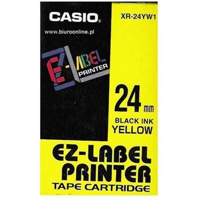 Casio Beschriftungsband, Original Schriftband,, XR-24YW1, schwarz Druck/gelb Unterl., unlaminiert, 8m, 24mm (2.40 cm, Schwarz, Gelb) Casio Beschriftungsband, Original Schriftband,, XR-24YW1, schwarz Druck/gelb Unterl., unlaminiert, 8m, 24mm (2.40 cm, Schwarz, Gelb)