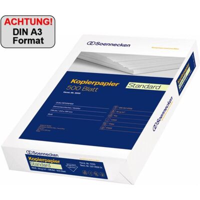 Soennecken, Kopierpapier, Standard (A3, 500 Blätter, 80 g/m²) Soennecken, Kopierpapier, Standard (A3, 500 Blätter, 80 g/m²)